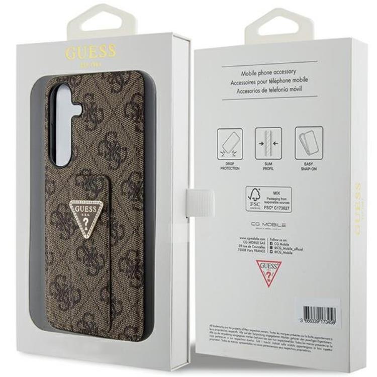 Guess Guess Mobilskal till Galaxy S24 Grip Stand Triangle Strass - Brun