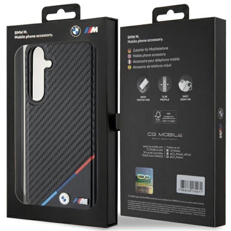 BMW BMW Mobilskal till Galaxy S24 MagSafe Carbon Tricolor Line