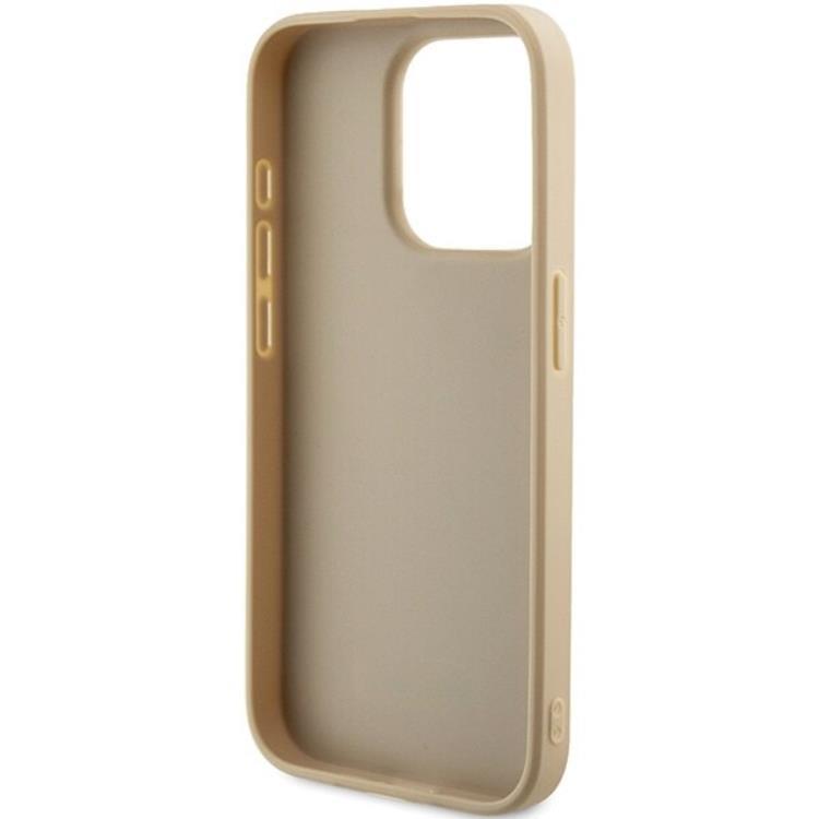 Guess Guess Mobilskal till iPhone 14 Pro Saffiano Iridescent Script - Guld