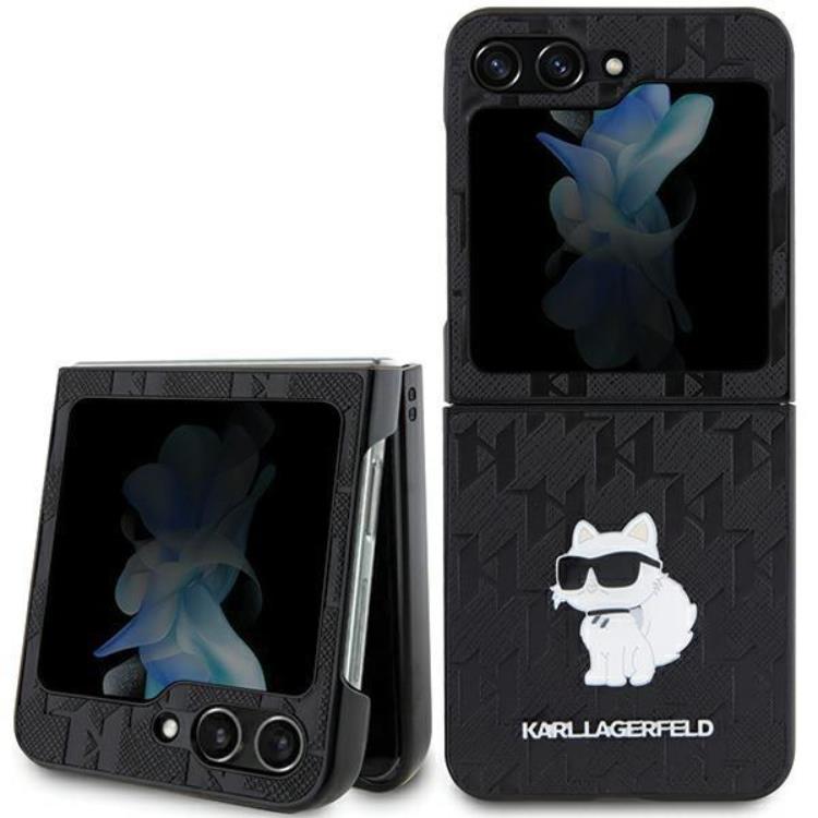 KARL LAGERFELD Karl Lagerfeld Mobilskal till Galaxy Z Flip 5 Saffiano Monogram Choupette Pin