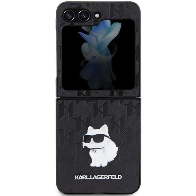 KARL LAGERFELD Karl Lagerfeld Mobilskal till Galaxy Z Flip 5 Saffiano Monogram Choupette Pin