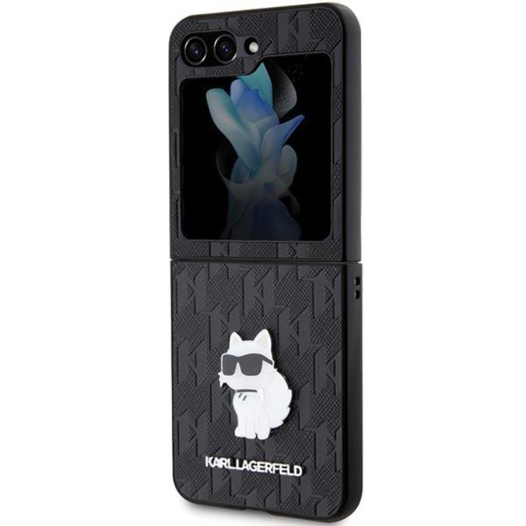 KARL LAGERFELD Karl Lagerfeld Mobilskal till Galaxy Z Flip 5 Saffiano Monogram Choupette Pin