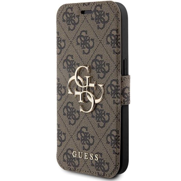 Guess Guess iPhone 15 Pro Max Plånboksfodral Metall Logo - Brun