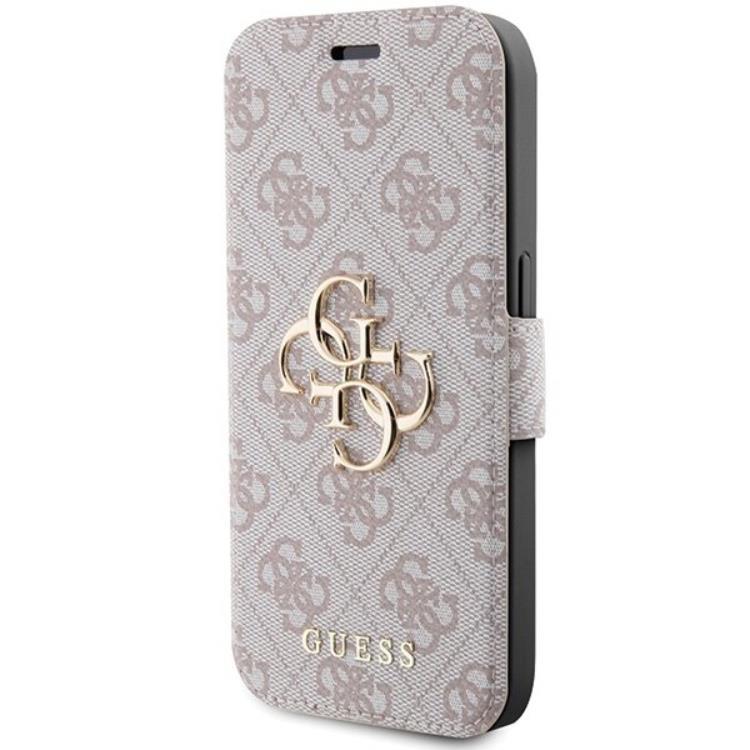 Guess Guess iPhone 15 Pro Plånboksfodral Metall Logo - Rosa