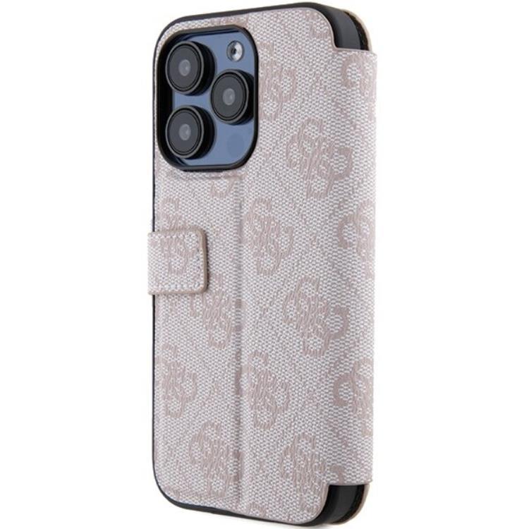Guess Guess iPhone 15 Pro Plånboksfodral Metall Logo - Rosa