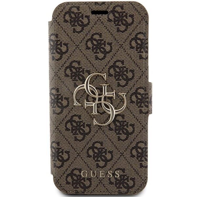 Guess Guess iPhone 15 Pro Plånboksfodral Metall Logo - Brun