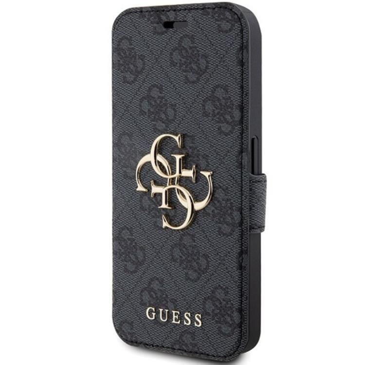 Guess Guess iPhone 15 Pro Plånboksfodral Metall Logo - Grå