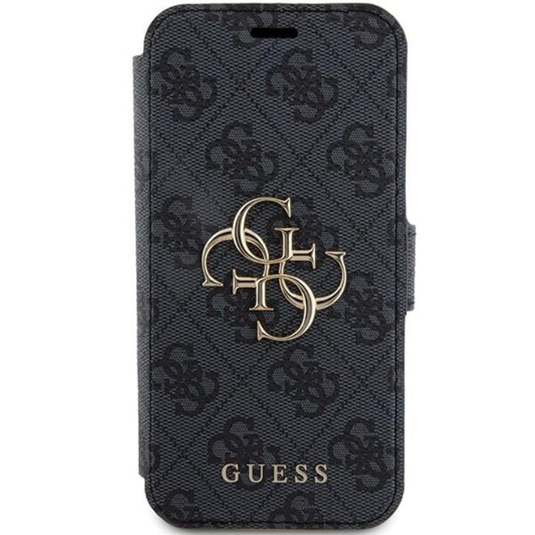 Guess Guess iPhone 15 Pro Plånboksfodral Metall Logo - Grå