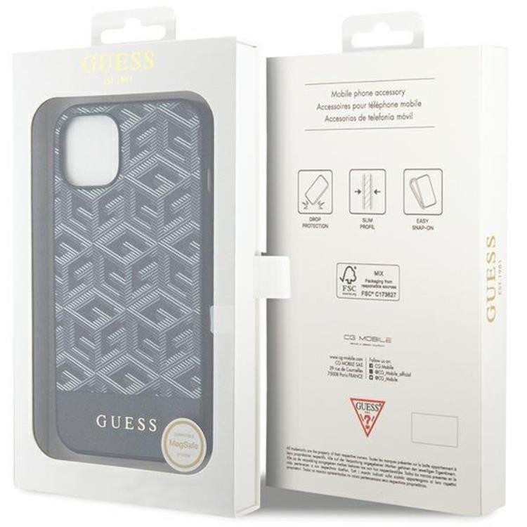 Guess Guess Mobilskal till iPhone 15/14/13 MagSafe GCube Stripes - Svart
