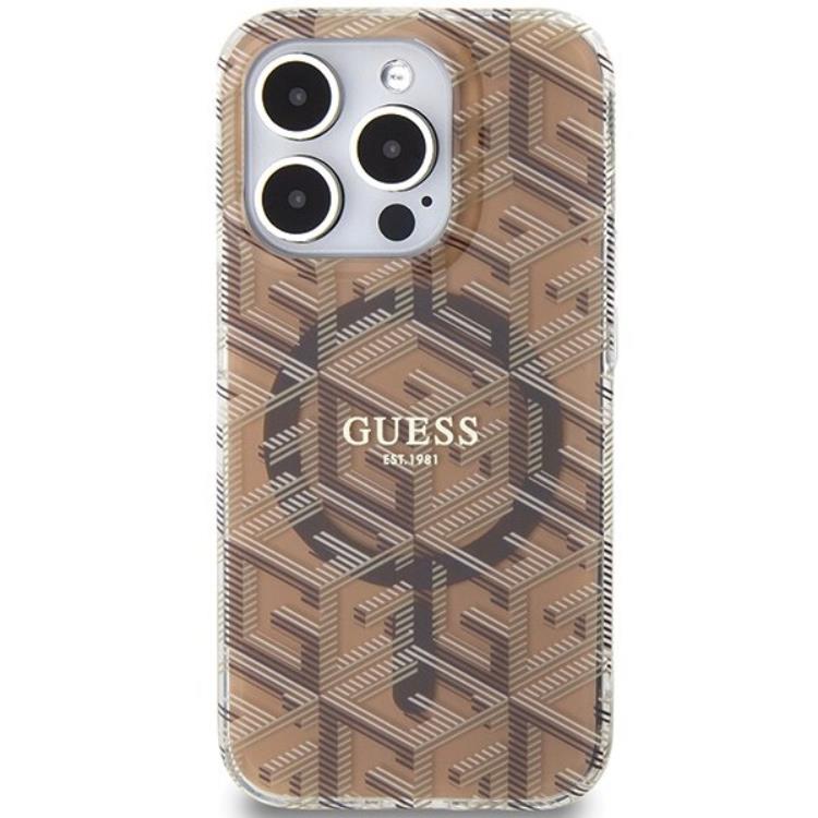 Guess Guess Mobilskal till iPhone 15 Pro Magsafe IML GCube - Brun