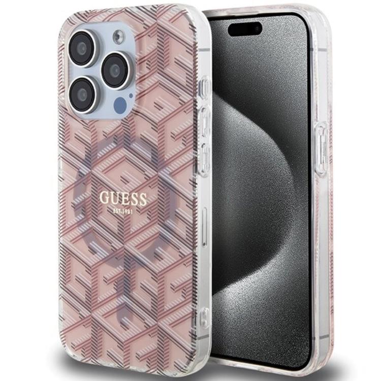 Guess Guess Mobilskal till iPhone 15 Pro Magsafe IML GCube - Rosa