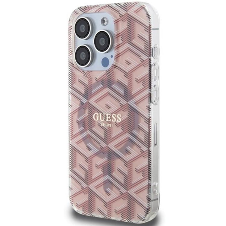Guess Guess Mobilskal till iPhone 15 Pro Magsafe IML GCube - Rosa