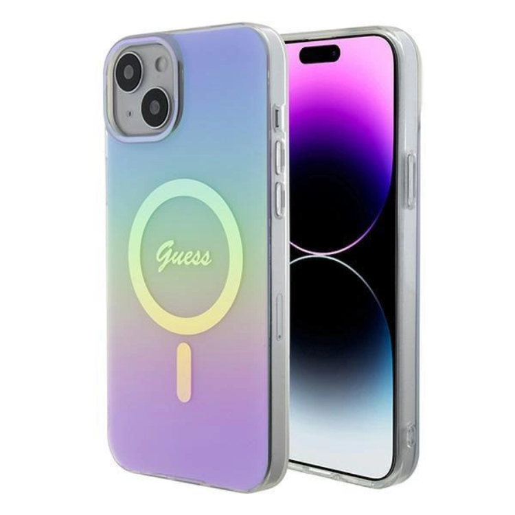 Guess Guess Mobilskal till iPhone 15 Plus Magsafe IML Iridescent - Lila