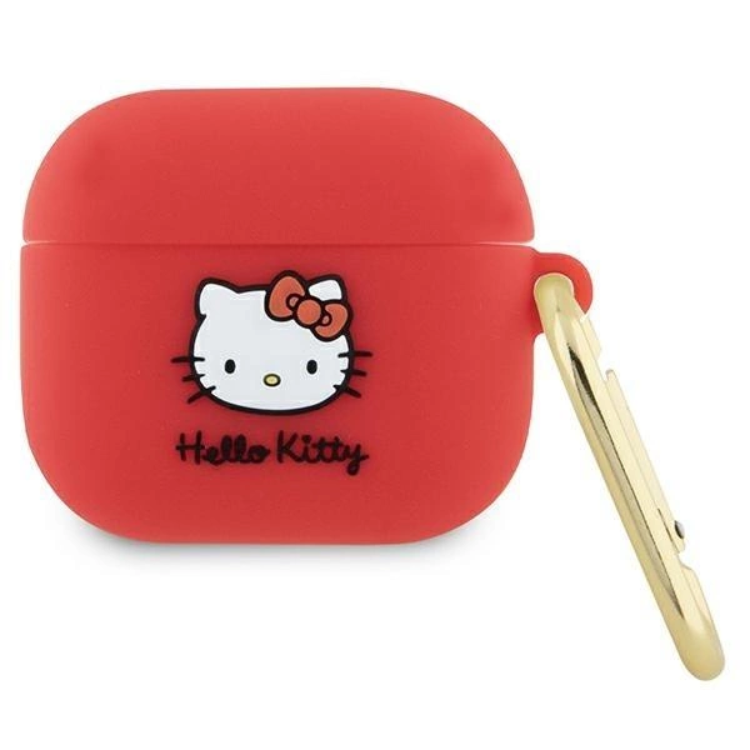 Hello Kitty Hello Kitty AirPods 3 Skal Silikon 3D Kitty Head - Röd
