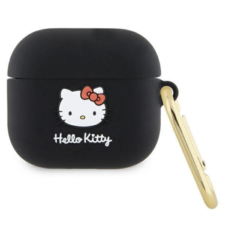 Hello Kitty Hello Kitty AirPods 3 Skal Silikon 3D Kitty Head - Svart