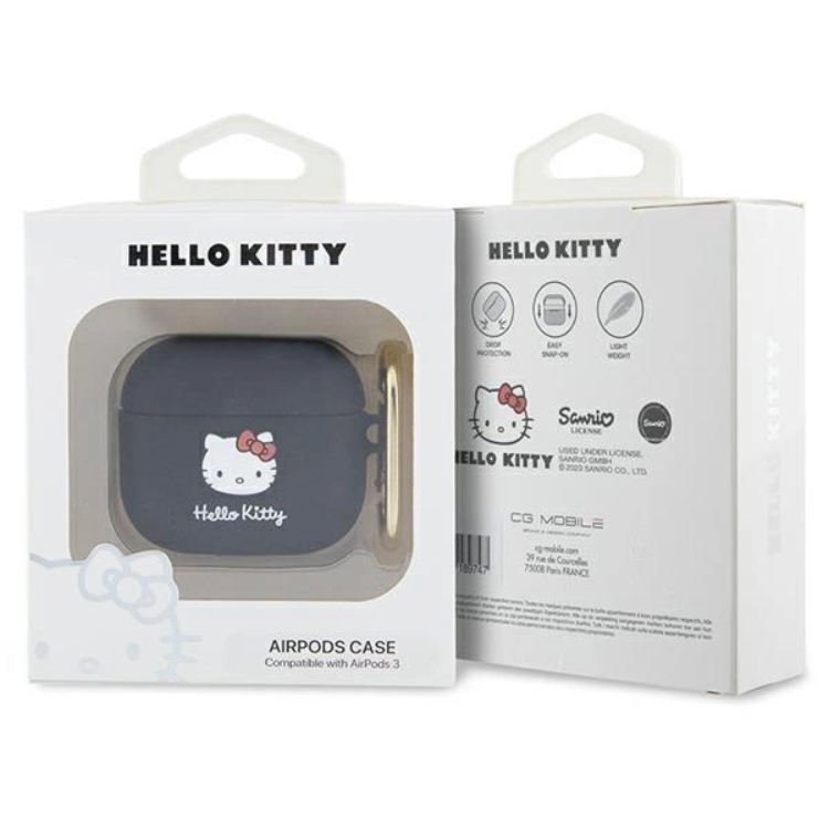 Hello Kitty Hello Kitty AirPods 3 Skal Silikon 3D Kitty Head - Svart
