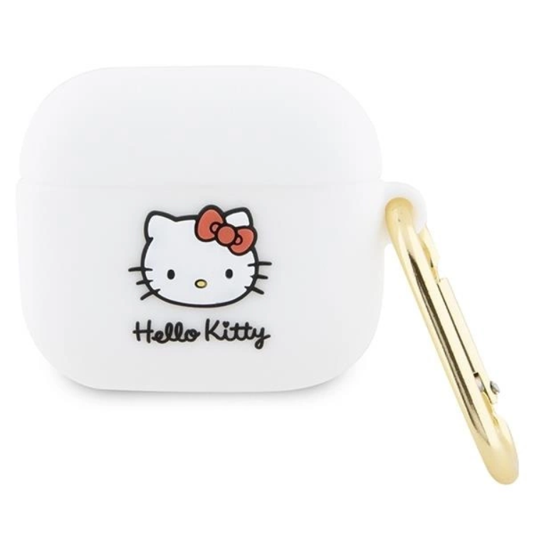 Hello Kitty Hello Kitty AirPods 3 Skal Silikon 3D Kitty Head - Vit