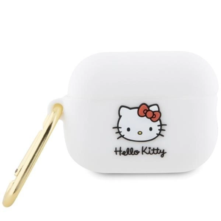 Hello Kitty Hello Kitty AirPods Pro 2 (2022/2023) Skal Silikon 3D Kitty Head - Vit