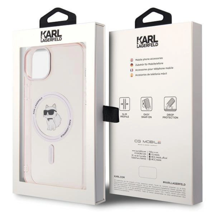 KARL LAGERFELD KARL LAGERFELD Mobilskal till iPhone 15 Plus Magsafe IML Choupette - Rosa