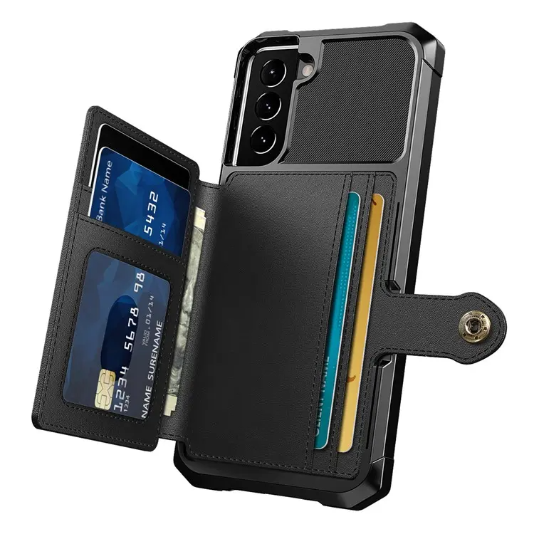 OEM Galaxy S22 Mobilskal Korthållare ZM03 Kickstand - Svart