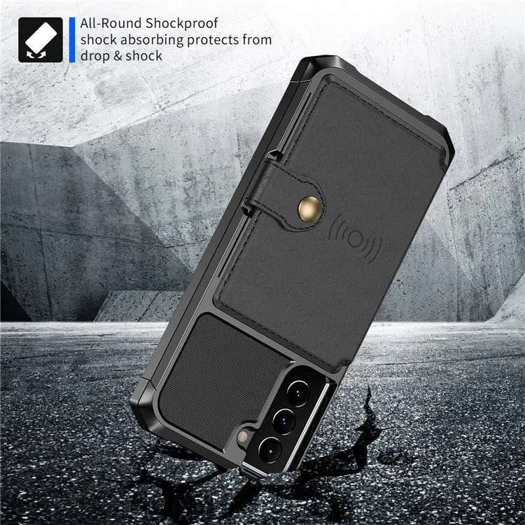 OEM Galaxy S22 Mobilskal Korthållare ZM03 Kickstand - Svart