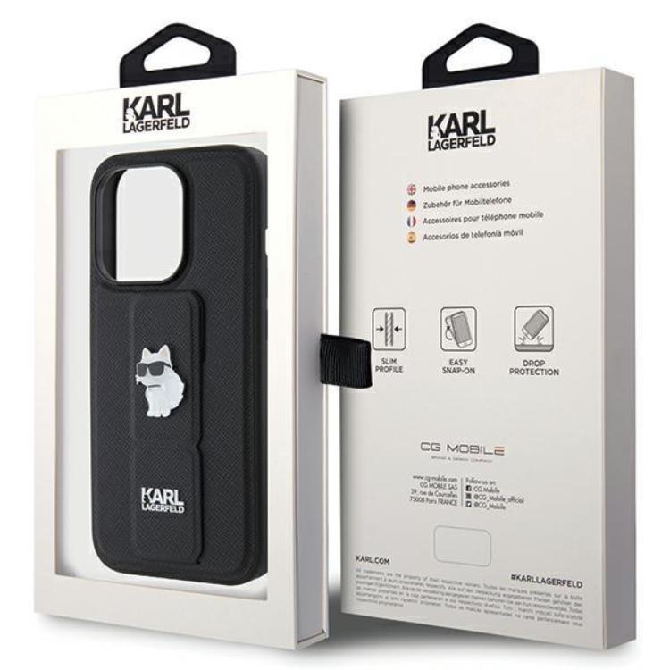 KARL LAGERFELD Karl Lagerfeld Mobilskal till iPhone 14 Pro Max Gripstand Saffiano Choupette