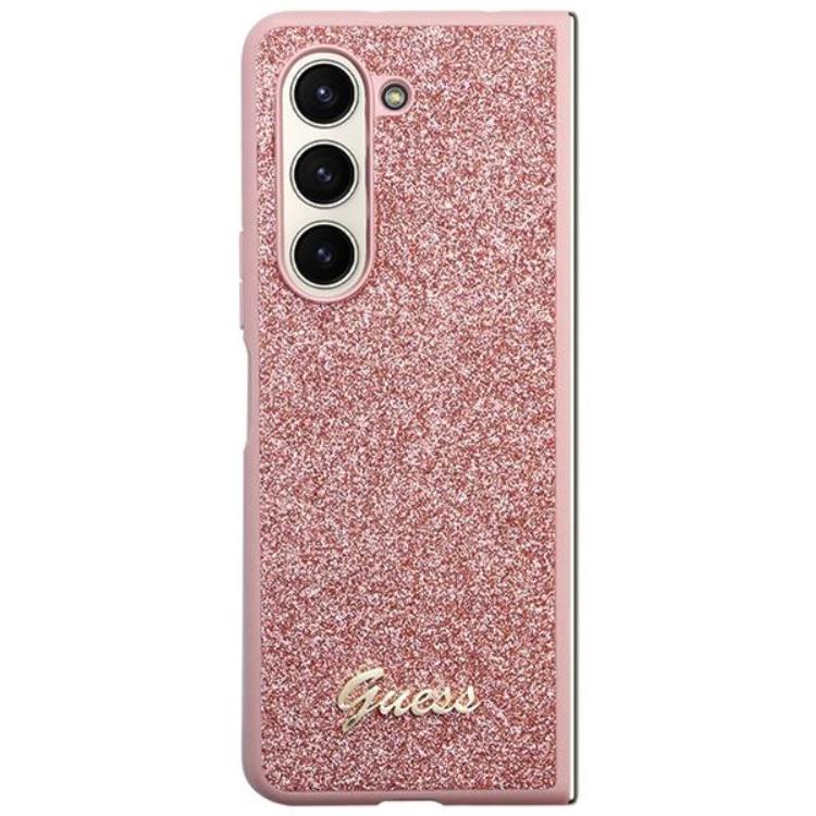 Guess Guess Mobilskal till Galaxy Z Fold 5 Läder Triangle Strass - Rosa