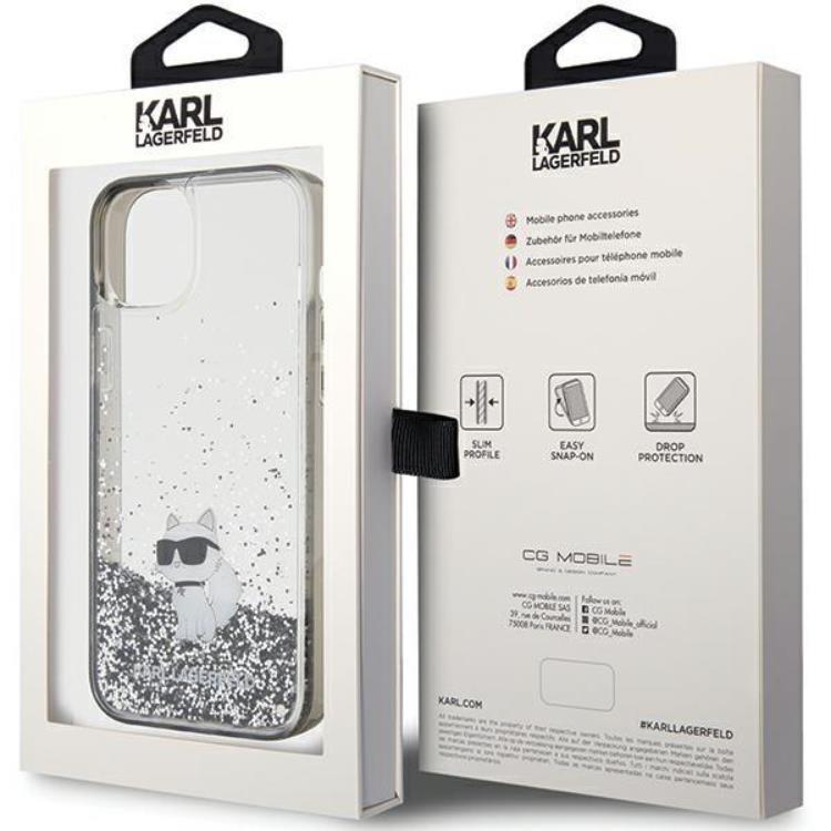 KARL LAGERFELD KARL LAGERFELD Mobilskal till iPhone 15 Liquid Glitter Choupette
