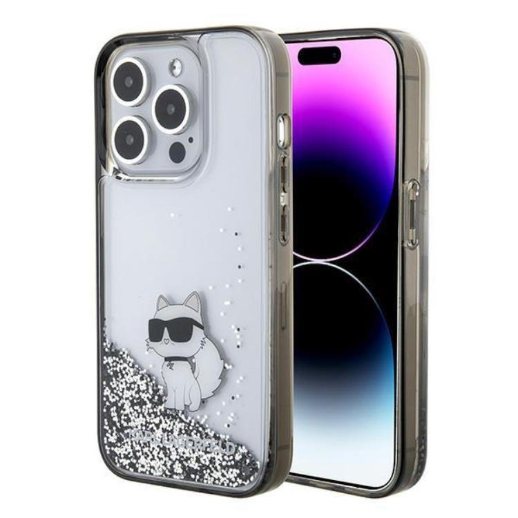 KARL LAGERFELD KARL LAGERFELD Mobilskal till iPhone 15 Pro Max Liquid Glitter Choupette
