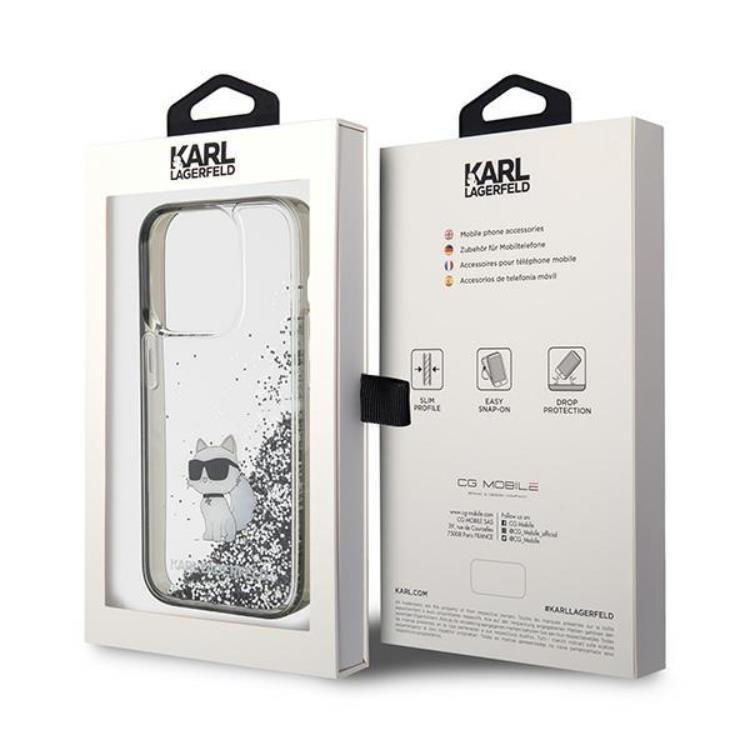 KARL LAGERFELD KARL LAGERFELD Mobilskal till iPhone 15 Pro Max Liquid Glitter Choupette