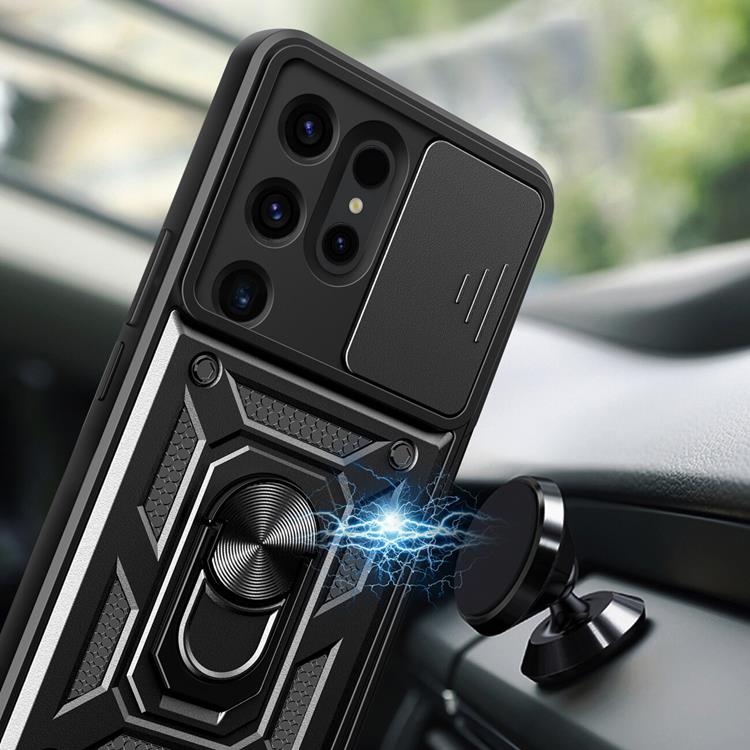 OEM Mobilskal till Galaxy S24 Ultra Hybrid Armor Camshield - Svart