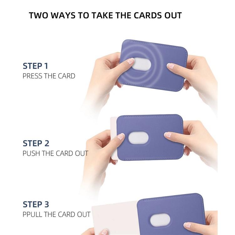 OEM AirTag Magsafe Korthållare MRC054 Läder Magnetic - Röd