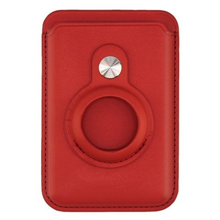 OEM AirTag Magsafe Korthållare MRC054 Läder Magnetic - Röd