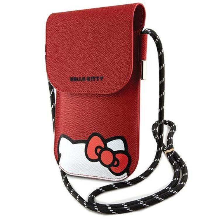 Hello Kitty Hello Kitty Halsbandsfodral Läder Hiding Kitty - Röd