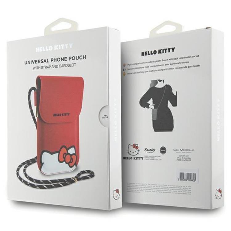 Hello Kitty Hello Kitty Halsbandsfodral Läder Hiding Kitty - Röd