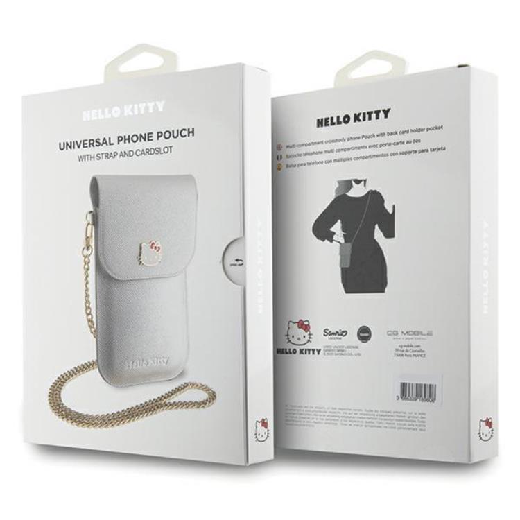 Hello Kitty Hello Kitty Halsbandsfodral Läder Metal Logo Chain - Silver