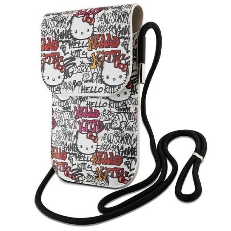 Hello Kitty Hello Kitty Halsbandsfodral Läder Tags Graffiti - Beige