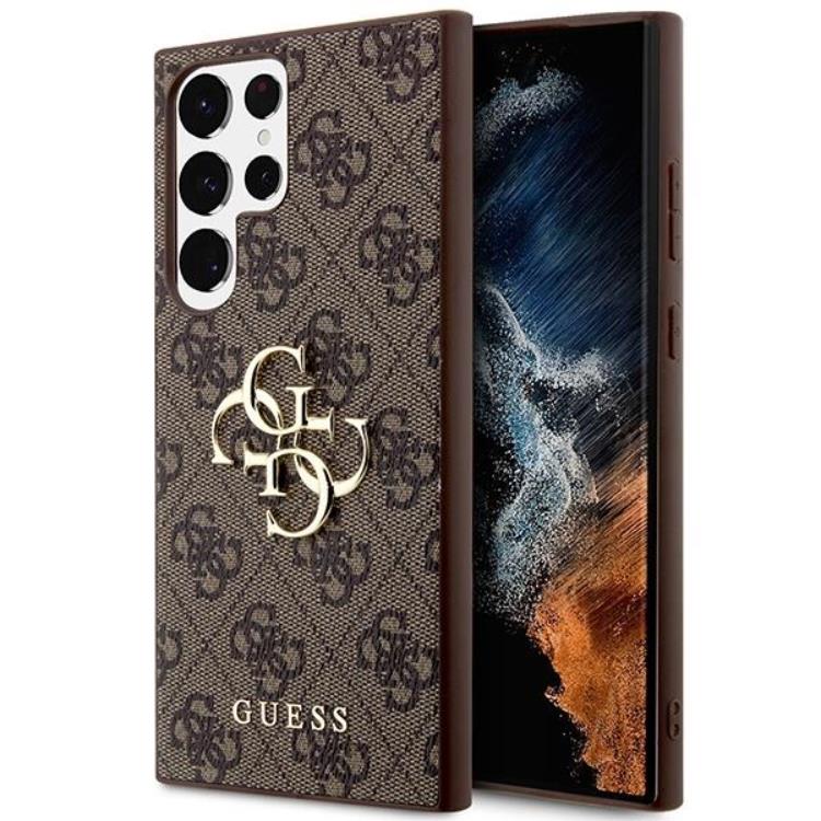 Guess Guess Mobilskal till Galaxy S24 Ultra Big Metall Logo - Brun