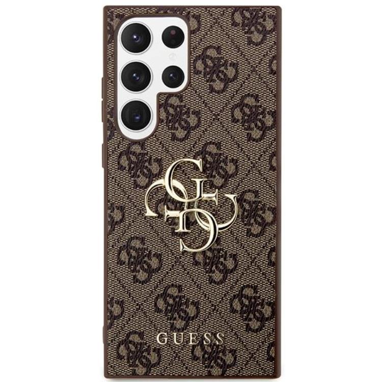 Guess Guess Mobilskal till Galaxy S24 Ultra Big Metall Logo - Brun