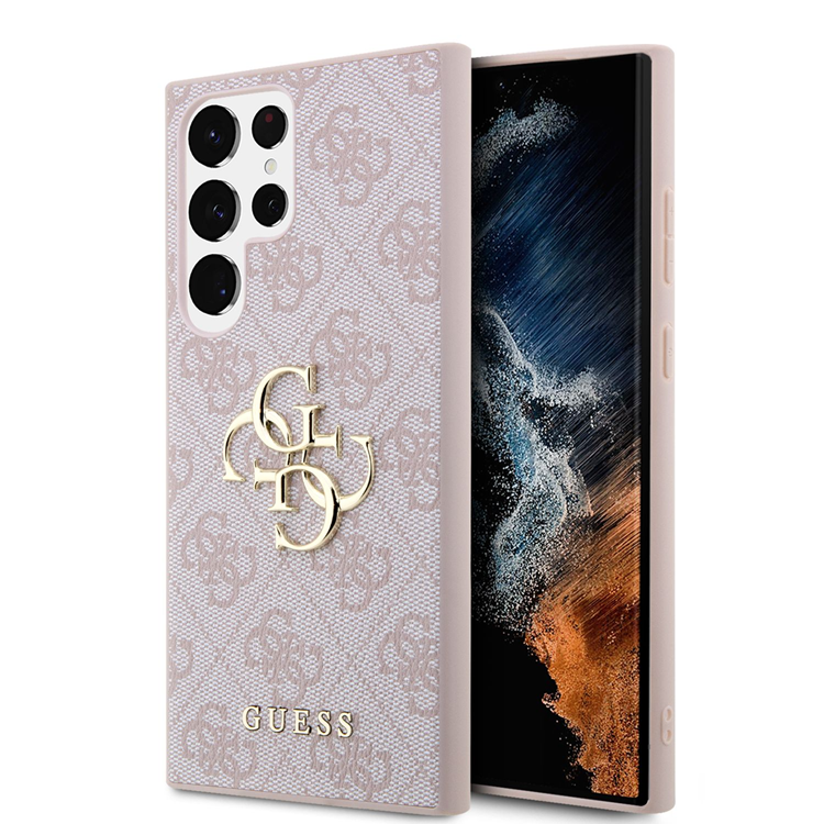 Guess Guess Mobilskal till Galaxy S24 Ultra Big Metall Logo - Rosa