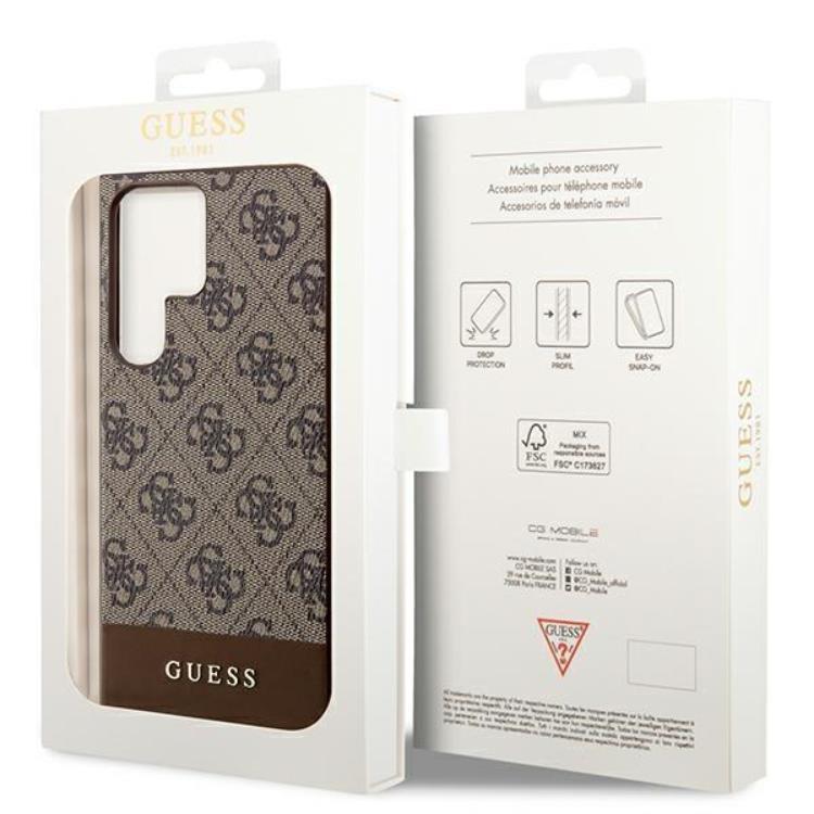 Guess Guess Mobilskal till Galaxy S24 Ultra Stripe Collection - Brun