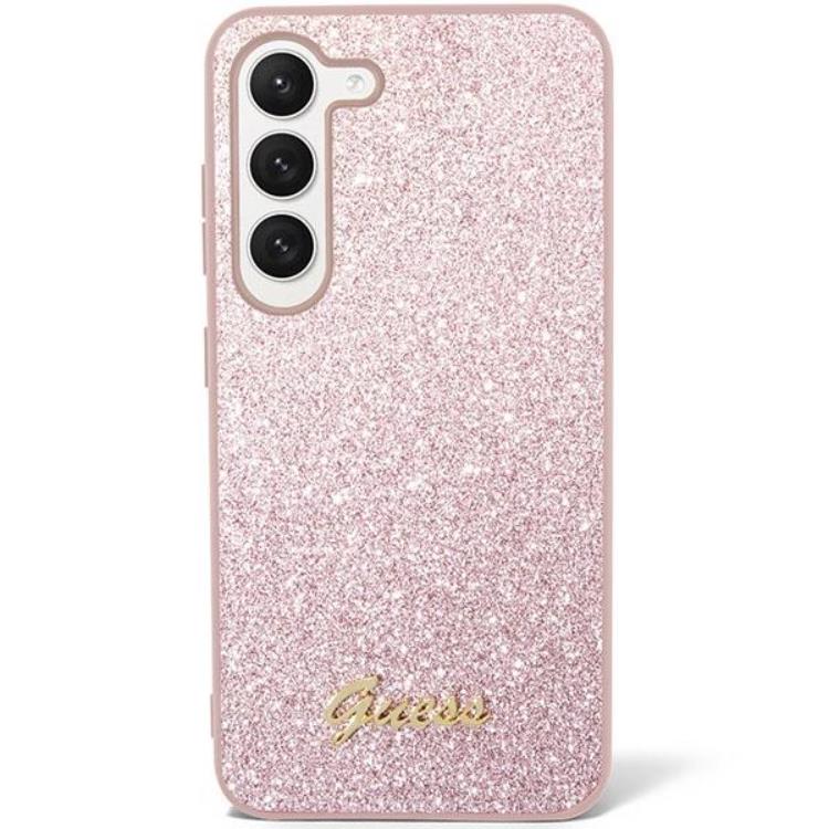 Guess Guess Mobilskal till Galaxy S24 Glitter Script - Rosa