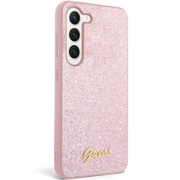 Guess Guess Mobilskal till Galaxy S24 Glitter Script - Rosa