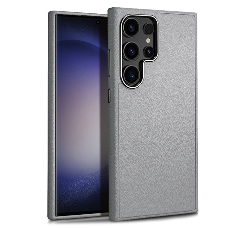 OEM Mobilskal till Galaxy S24 Ultra Läder Shockproof Silikon - Grå