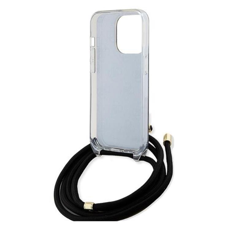 Guess Guess Mobilskal till iPhone 15 Pro Max Crossbody Cord Print - Svart