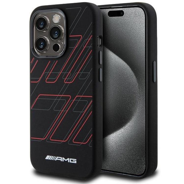 Mercedes AMG Mobilskal till iPhone 15 Pro MagSafe Silikon Large Rhombuses
