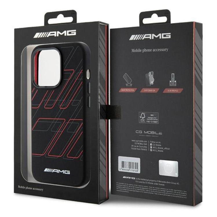 Mercedes AMG Mobilskal till iPhone 15 Pro MagSafe Silikon Large Rhombuses