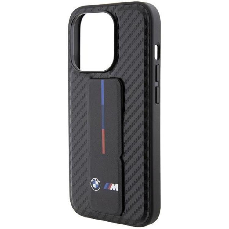 BMW BMW Mobilskal till iPhone 15 Pro Grip Stand Smooth & Carbon - Svart