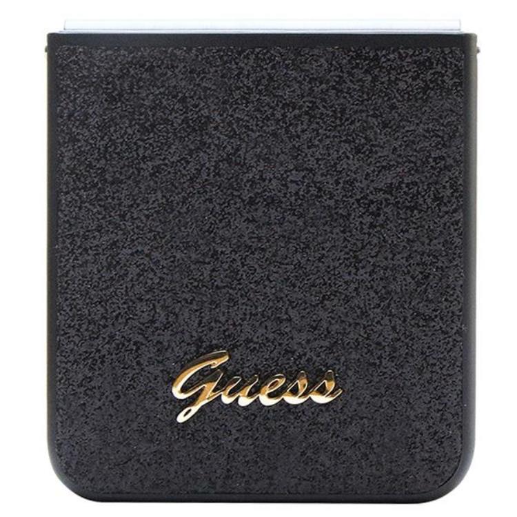 Guess Guess Mobilskal till Galaxy Z Flip 5 Glitter Script - Svart