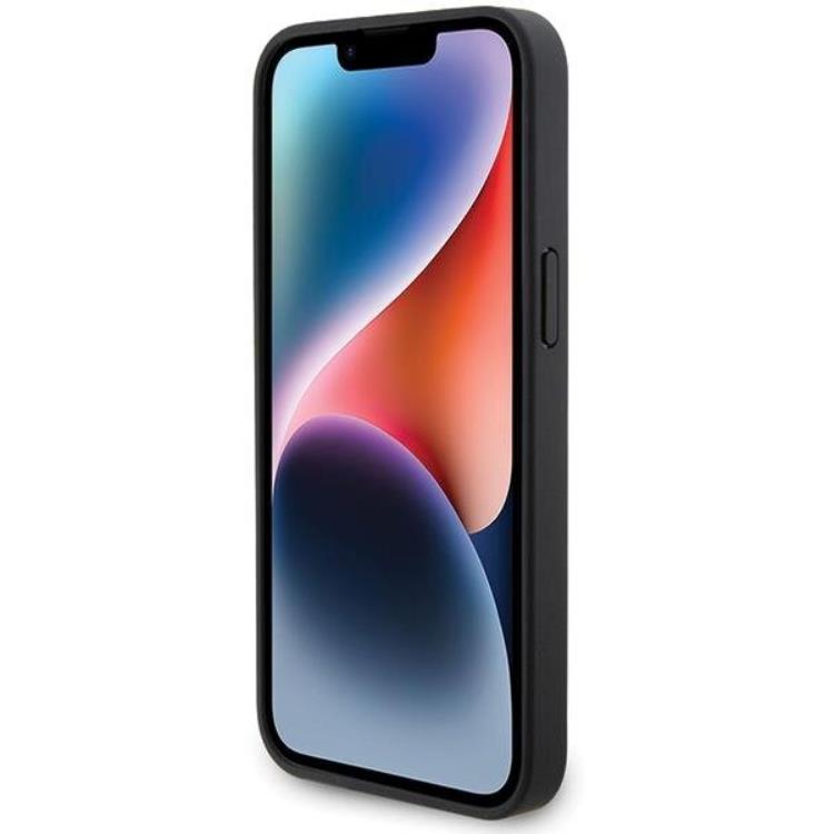 BMW BMW Mobilskal till iPhone 15 Pro Läder Diamond Pattern - Svart